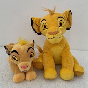 Set of Two Disney The Lion King Simba Plush Stuffed Animals